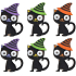 Felt cats on peg 5 cm 6 pieces