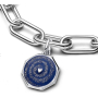Charm Sterling silver 925 Galaxie Heart - Mini medallion, bracelet pendant universe
