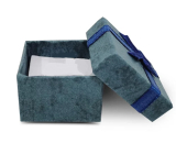 Gift box with jewelry sponge and dark blue ribbon 4 x 4 x 2.5 cm 1 piece