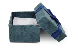 Gift box with jewelry sponge and dark blue ribbon 4 x 4 x 2.5 cm 1 piece