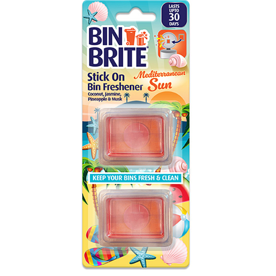 Bin Brite Mediterranean Sun adhesive bin freshener 2 pieces
