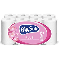 Big Soft Plus 2-ply toilet paper, 16 rolls, 17.6 m roll