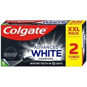 Colgate Advanced White Charcoal Toothpaste 2x75ml
