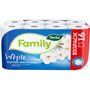 This White Cotton Whiteness 2-ply toilet paper, 16 rolls, 18 m roll