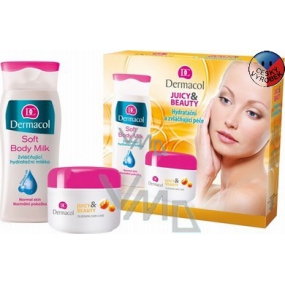 Dermacol Juicy & Beauty face cream 50 ml + moisturizing milk 200 ml, cosmetic set