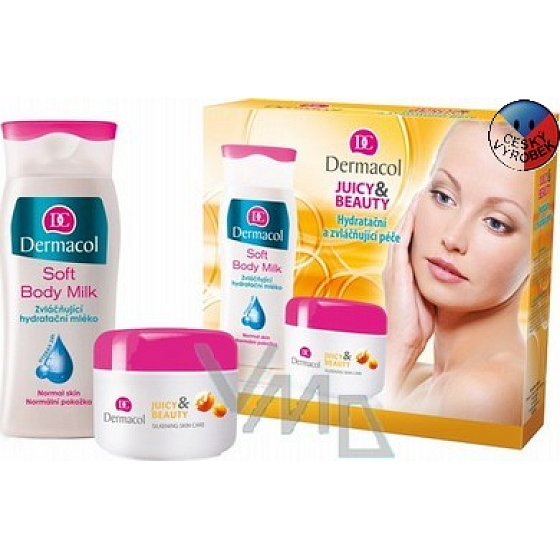 Dermacol Juicy & Beauty face cream 50 ml + moisturizing milk 200 ml, cosmetic set