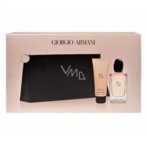 Giorgio Armani Sí perfumed water for women 50 ml + body lotion 75 ml + bag, gift set