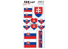 Arch Tattoo decals for face and body Slovakia republic flag 8 x 15 cm 1 piece