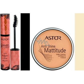 Astor Seduction Codes N2 Volume & Curve mascara black 10.5 ml + Astor Anti Shine Mattitude Powder 001 14 g, gift set