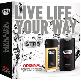 Str8 Original perfumed deodorant glass for men 85 ml + shower gel 250 ml, cosmetic set