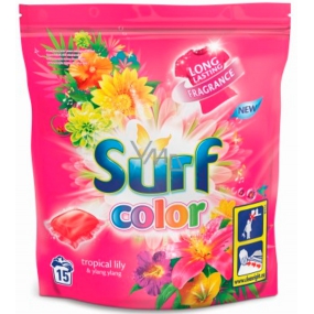 Surf Color Tropical Lily & Ylang Ylang 2 in 1 capsules for washing colored laundry 15 doses
