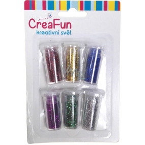 CreaFun Decorative glitter colored set of 6 x 3 g