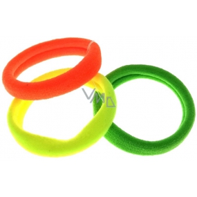 Hair band neon yellow, green, orange 4 x 1 cm 3 pieces