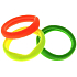 Hair band neon yellow, green, orange 4 x 1 cm 3 pieces