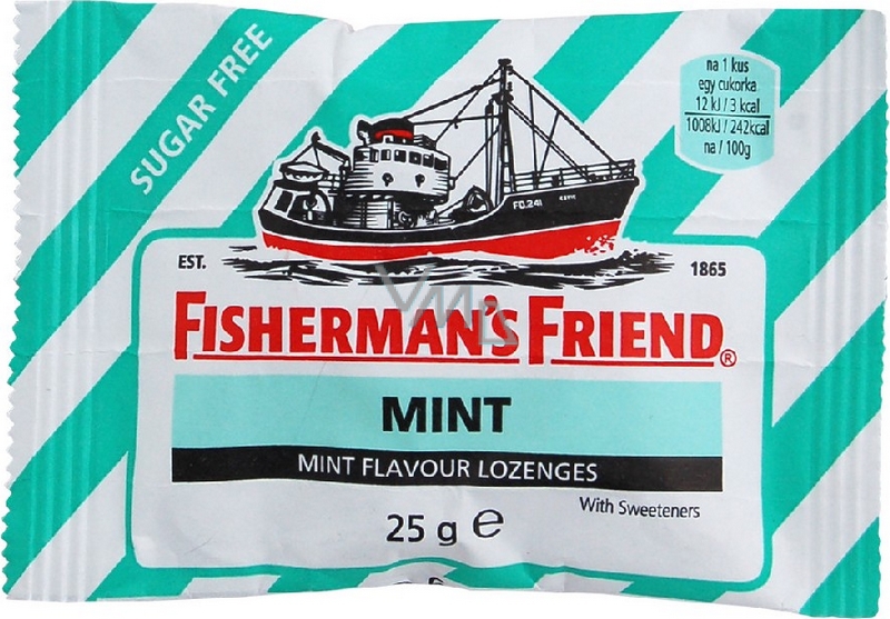 Fishermans Friend Mint candies dia, cold, cough green 25 g VMD