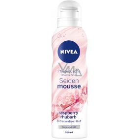 Nivea Silk Mousse Rhubarb and raspberry leaves caring shower foam 200 ml