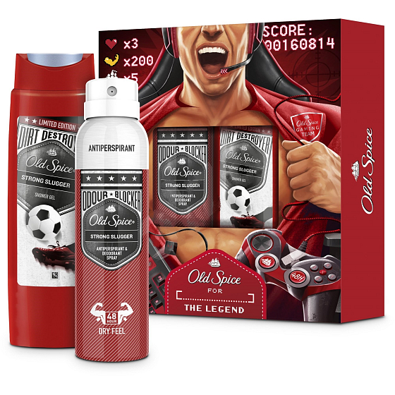 Old Spice Strong Slugger 250 ml shower gel + antiperspirant spray 150 ml