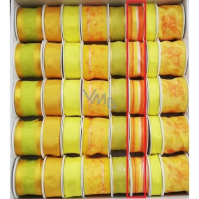 Ditipo Fabric Ribbon with Wire Yellow Orange, Stripe 3 m x 25 mm