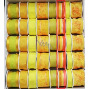 Ditipo Fabric ribbon with wire yellow-orange, stripe 3 mx 25 mm