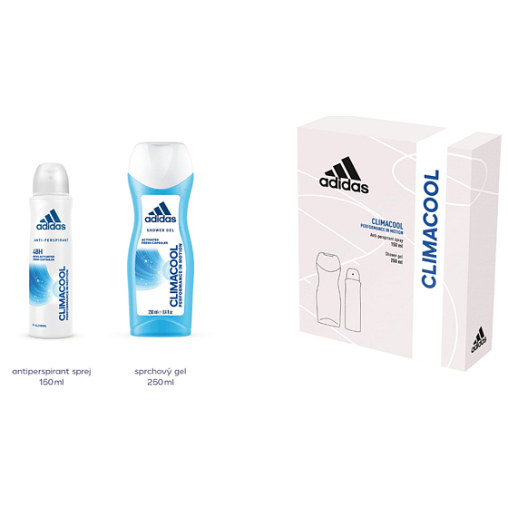 Adidas Climacool antiperspirant deodorant spray for women 150 ml + shower gel 250 ml, cosmetic set
