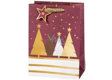 BSB Luxury gift paper bag 36 x 26 x 14 cm Christmas with trees VDT 439-A4