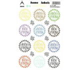 Arch Home Labels stickers Handmade colorful 12 x 18 cm
