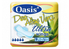 Oasis Ultra Wings Deo Aloe Vera ultra thin perfumed sanitary pads with wings 9 pieces