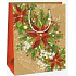 Ditipo Gift paper bag 18 x 10 x 22.7 cm Christmas gold - Christmas roses