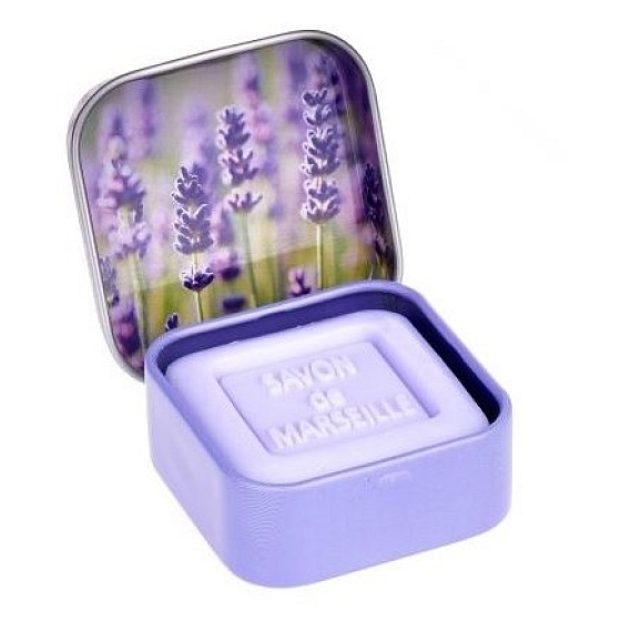 Esprit Provence Lavender Marseilles toilet soap in a 25 g tin
