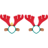 Rappa Christmas Headband Reindeer with Ears for Kids 1 Piece