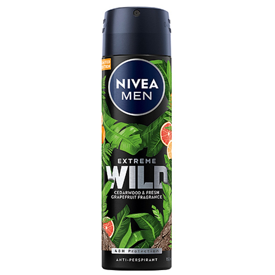 Nivea Men Extreme Wild Cedarwood & Fresh Grapefruit antiperspirant deodorant spray for men 150 ml