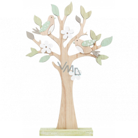 Wooden tree with birds and flowers 30,5 cm