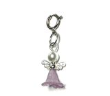 Angel dancing pendant with wings violet skirt 14 x 24 mm 1 piece