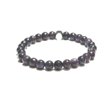Lepidolite dark purple natural stone elastic bracelet, ball 6 mm / 16-17 cm, athletes' amulet