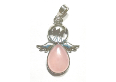 Rose Angel guardian pendant natural stone 3,5 x 2,5 mm, stone of love
