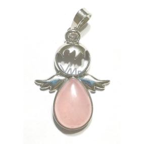 Rose Angel guardian pendant natural stone 3,5 x 2,5 mm, stone of love