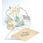 Opalite white matt bracelet elastic, synthetic stone ball 8 mm / 16-17 cm, wishing and hope stone