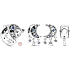 Charm Sterling silver 925 Crescent and stars, bead on bracelet universe