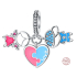 Charm Sterling Silver 925 Boy and Girl Love Couple 3-in-1, Pendant for Love Bracelet