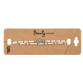 Albi Blue Eye bracelets white, adjustable size, set of 2 pieces