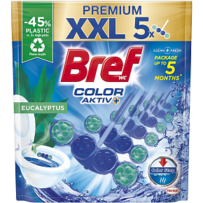 Bref Color Aktiv Eucalyptus toilet block, 5× 50 g