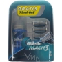 Gillette Mach3 spare head 4 pieces + shaving gel 75 ml, cosmetic set, for men