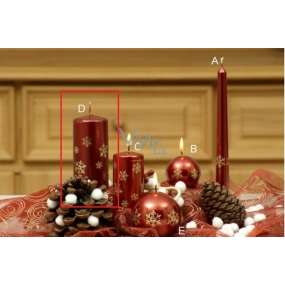 Lima Snowflake candle wine cylinder 60 x 120 mm 1 piece