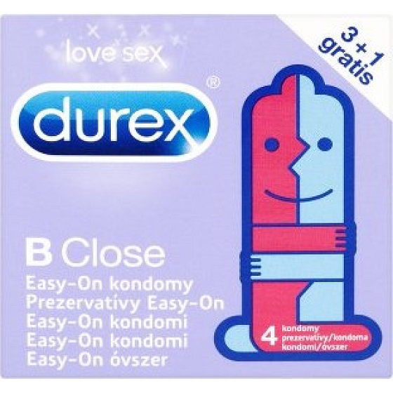 Durex B Close Easy-on condom for easier fit 3 + 1 nominal width: 52.5 mm each