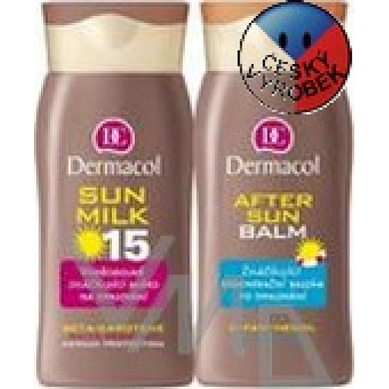 Dermacol Sun Milk SPF15 waterproof suntan lotion 200 ml + After Sun Balm 200 ml