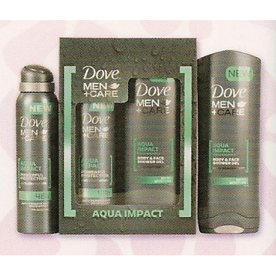 Dove Men + Care Aqua Impact shower gel 250 ml + antiperspirant 150 ml, cosmetic set