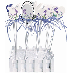 Wooden egg with lavender decor recess approx. 5 cm + skewers