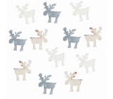 Reindeer wooden gray 4 cm, 12 pieces