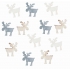 Wooden grey reindeer 4 cm, 12 pieces