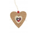Jute heart for hanging 10 cm